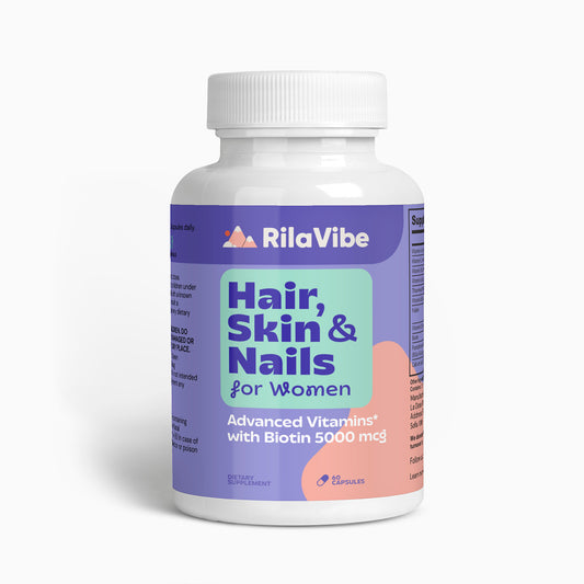 Rila Vibe , Hair, Skin & Nails with Biotin, Folate & Vitamin B6 – 60 Caps